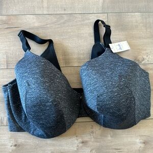 NWT Cacique Full Coverage Gray Wired Bra Body Back Smoothing Sz 42F